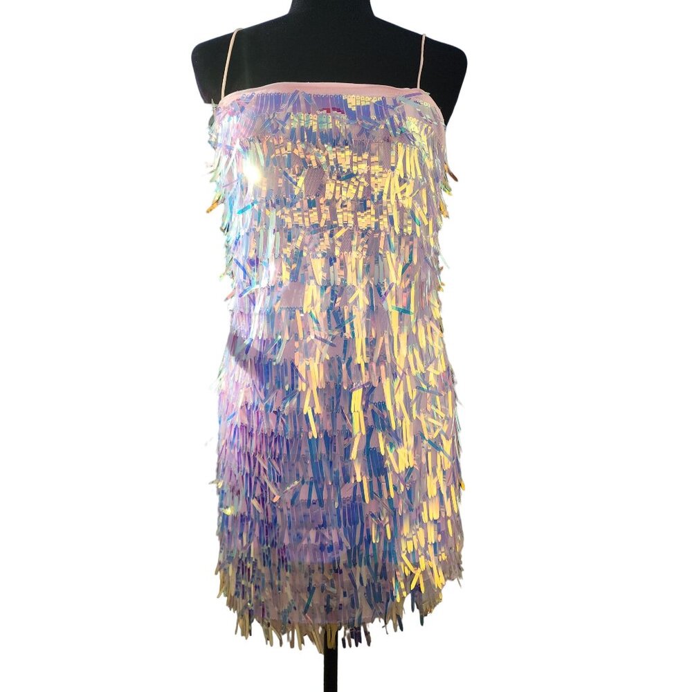 🦄Runway Multicolor Glamorous Fringes Cocktail Evening Party Holidays Dress Gown